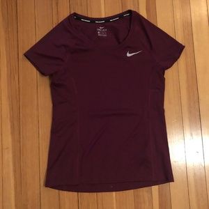 Nike Running Dri-FIT Maroon Tee
